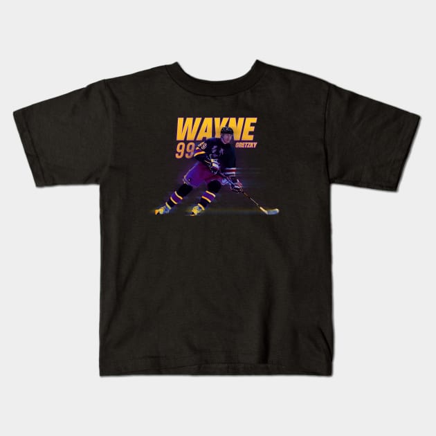 Wayne Gretzky 90s NHL Kids T-Shirt by Badlabs